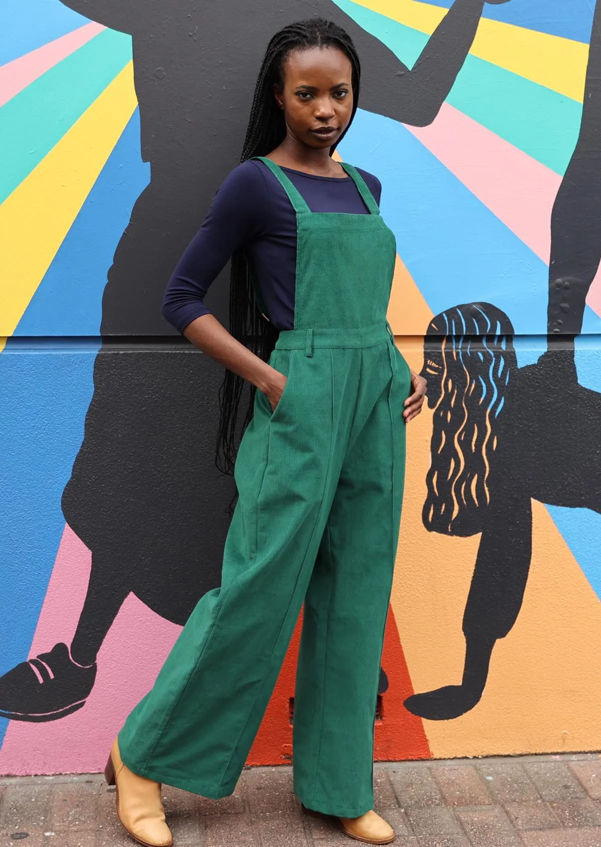 Corduroy Overalls Hunter Green