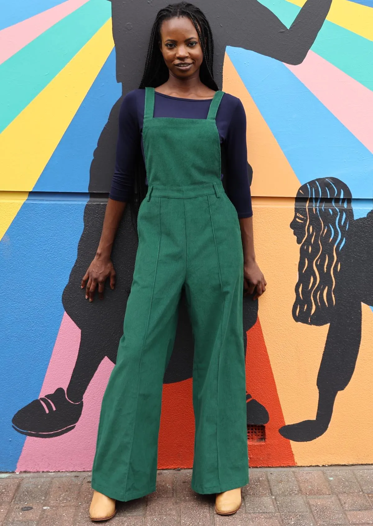 Corduroy Overalls Hunter Green