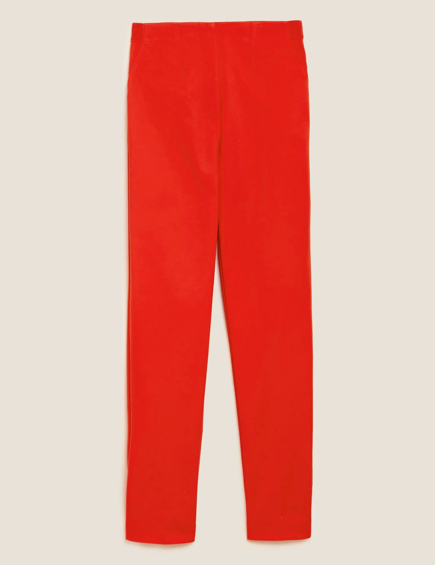 Cotton Blend Slim Fit Ankle Grazer Trousers