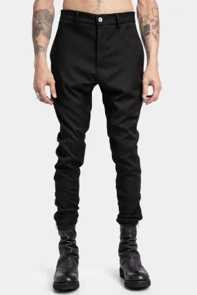 Cotton twill skinny trousers, Black