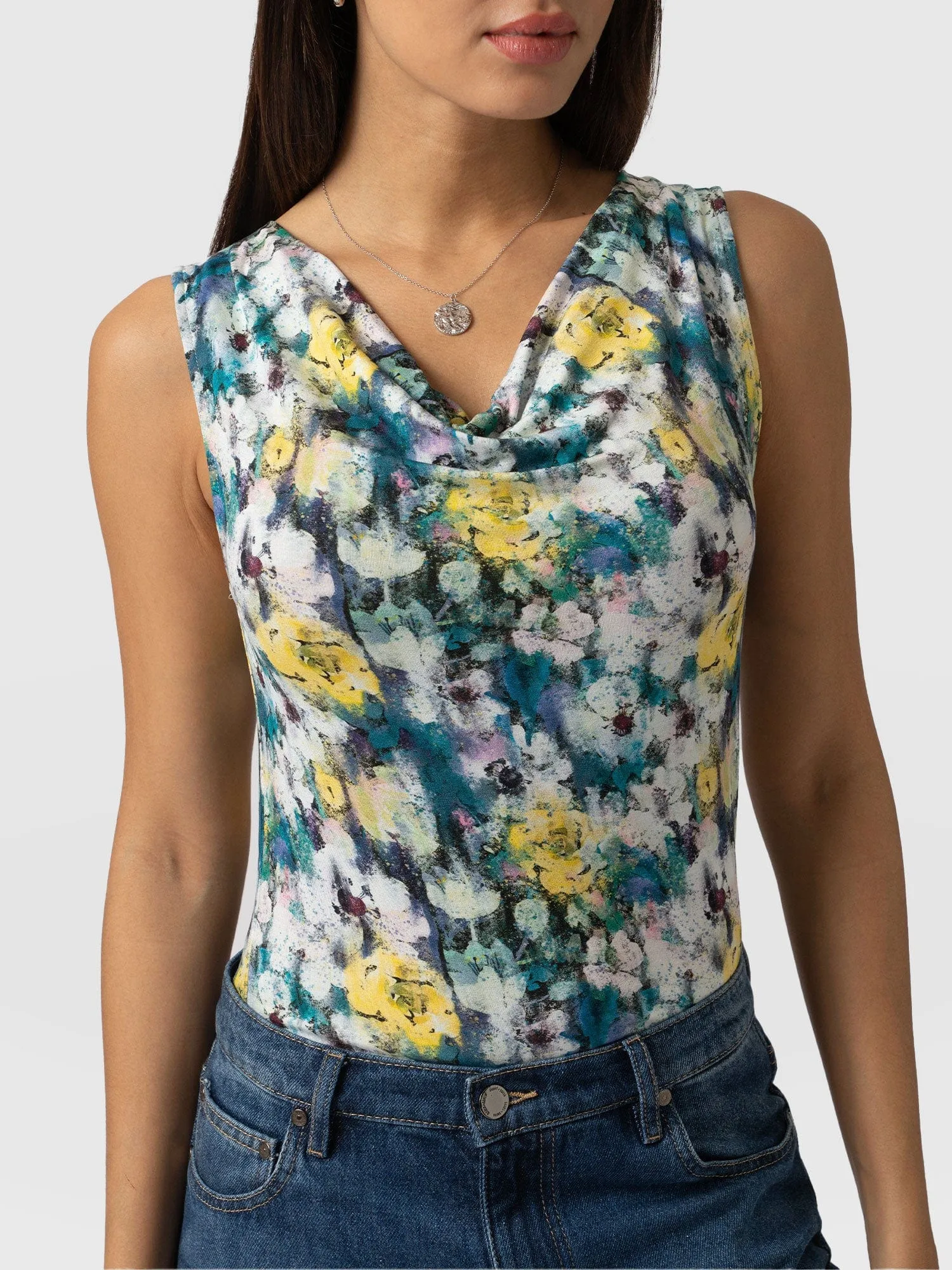 Cowl Neck Cami - Misty Floral