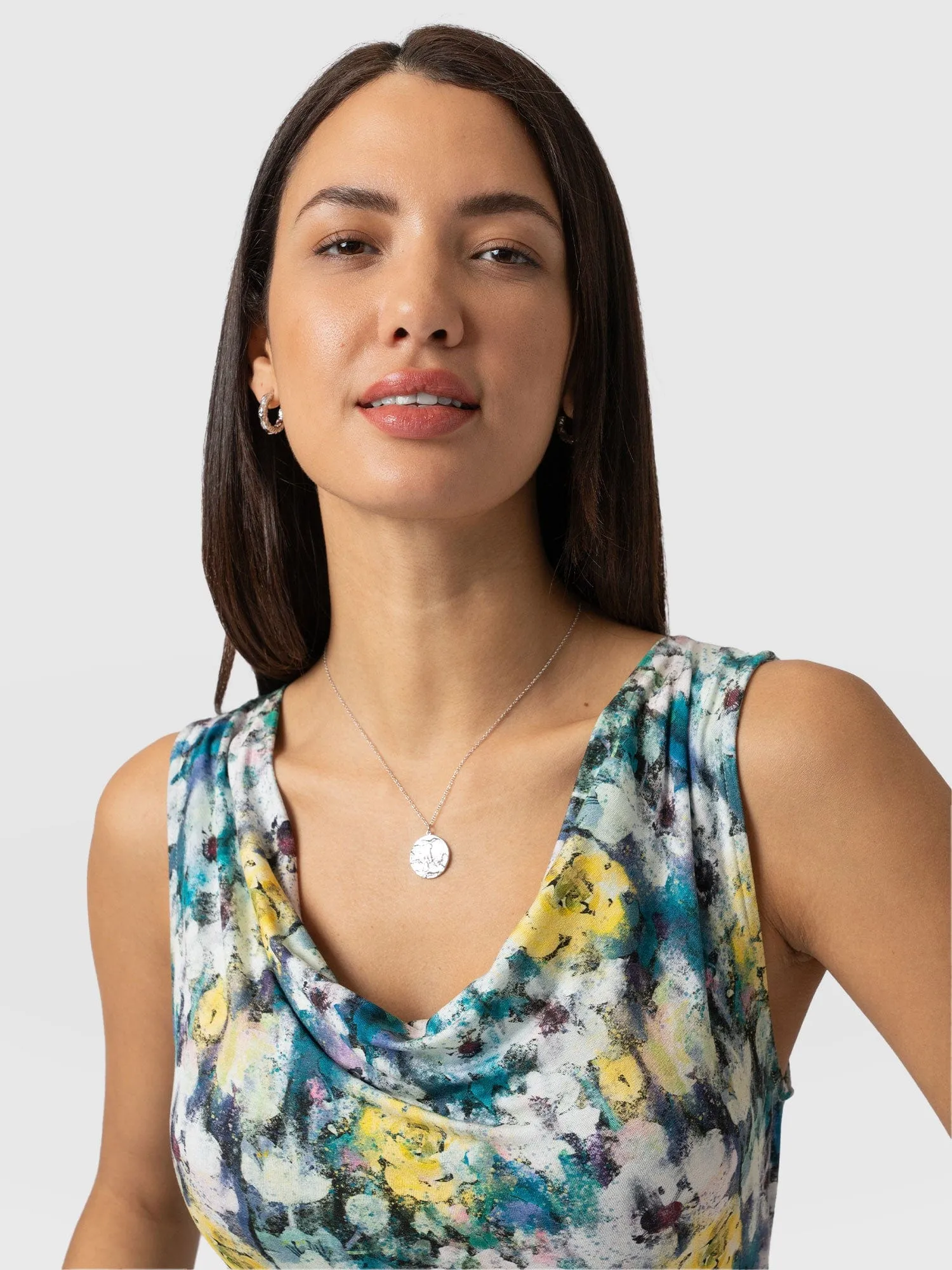 Cowl Neck Cami - Misty Floral