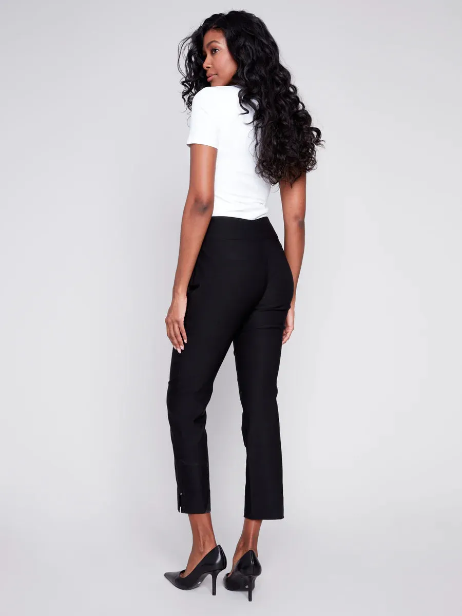 CROP PANT WITH HEM SLIT