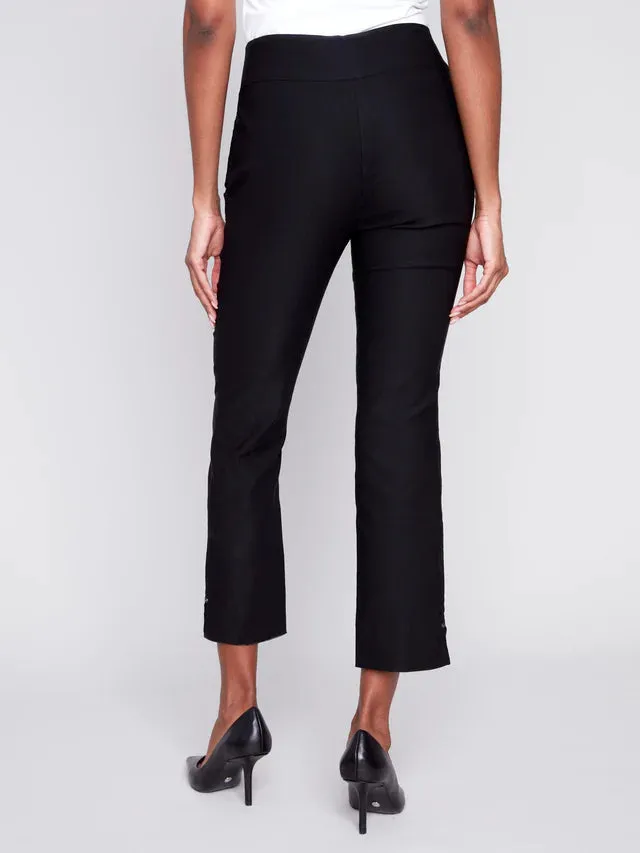 CROP PANT WITH HEM SLIT