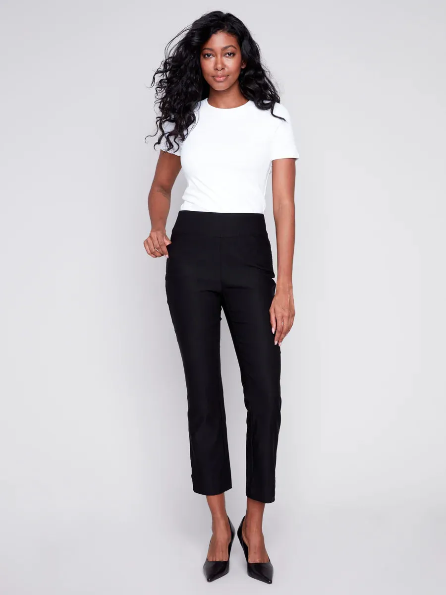 CROP PANT WITH HEM SLIT