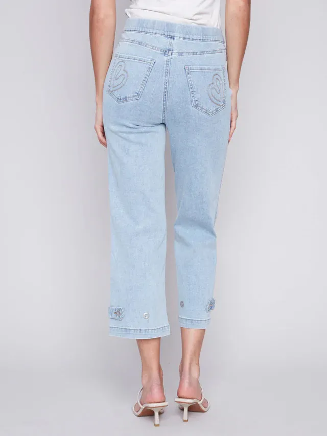 CROPPED JEAN WITH TAB DETAIL