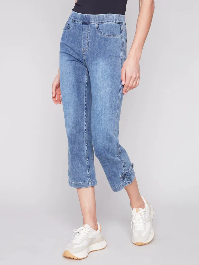 CROPPED JEAN WITH TAB DETAIL