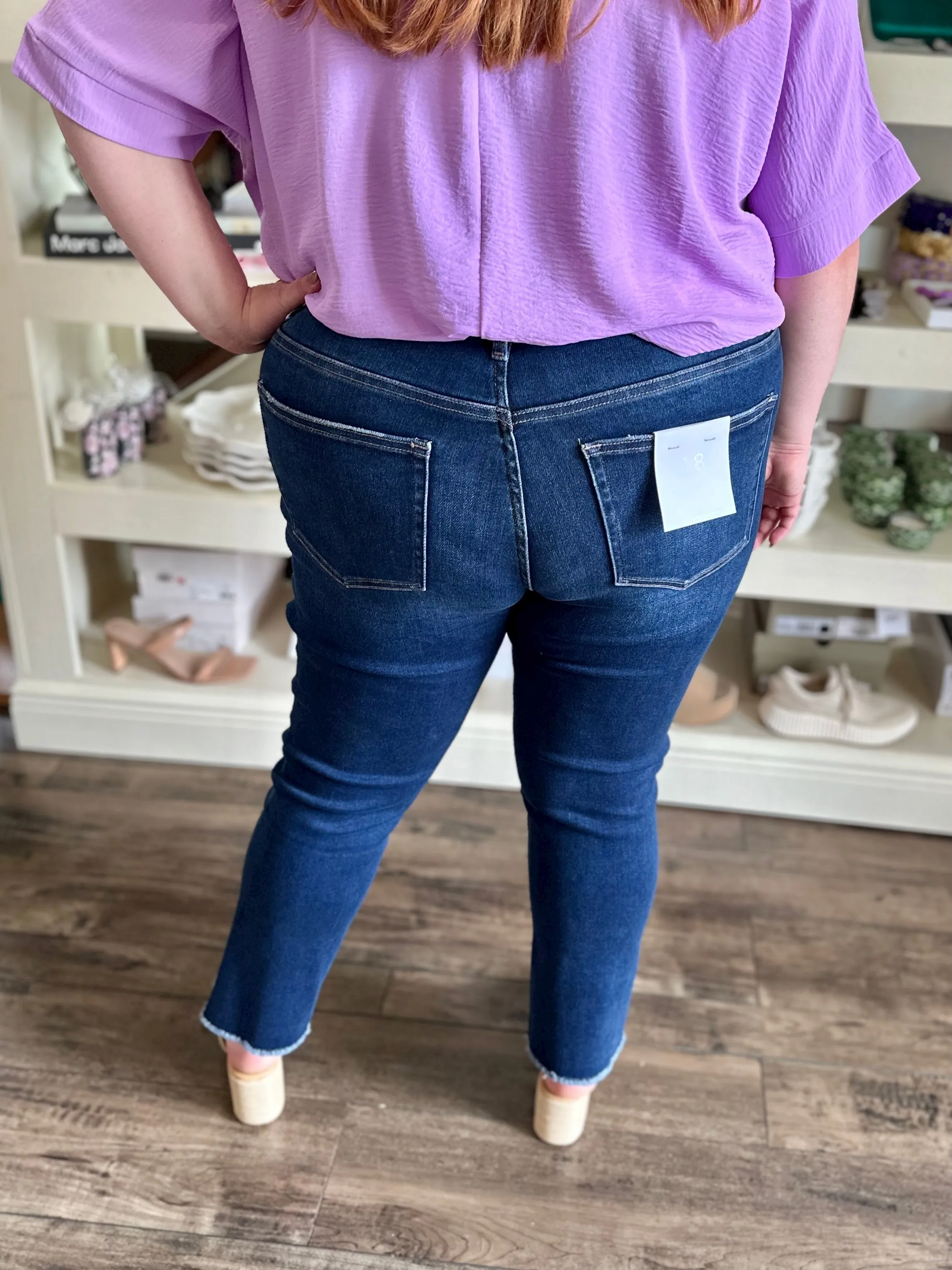 Curvy Darkwash Crop Jeans