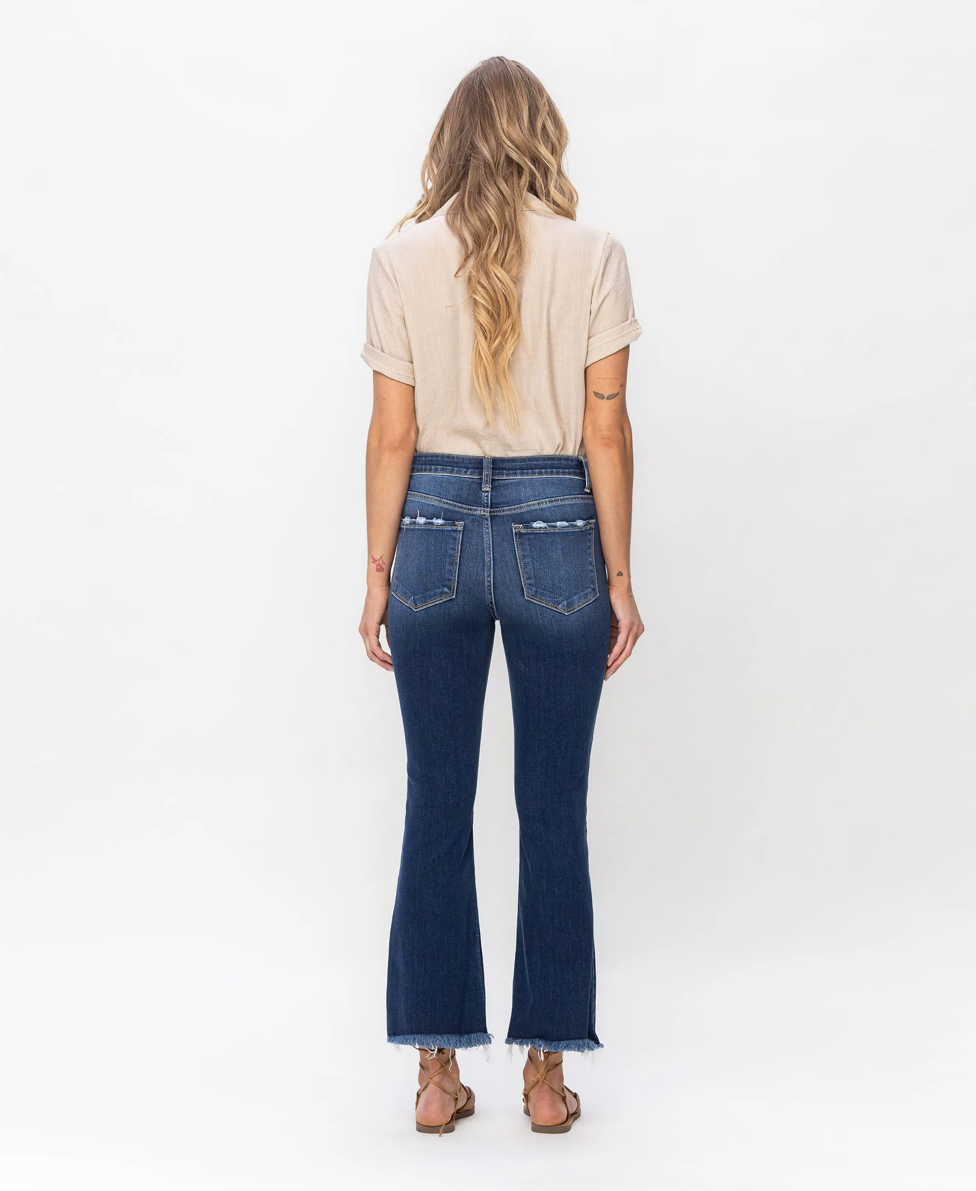 Decumaria - High Rise Crop Flare Jeans