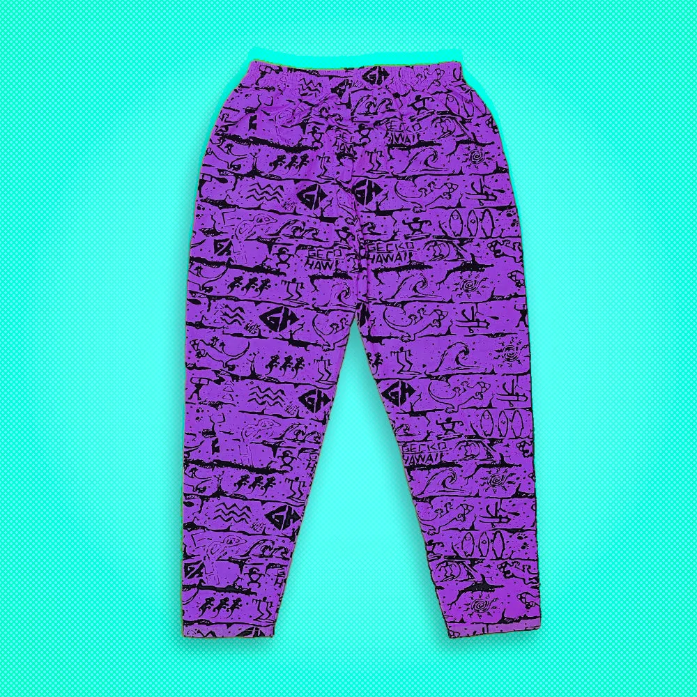 Deep Purple Gecko Wall '90's Beach Pants