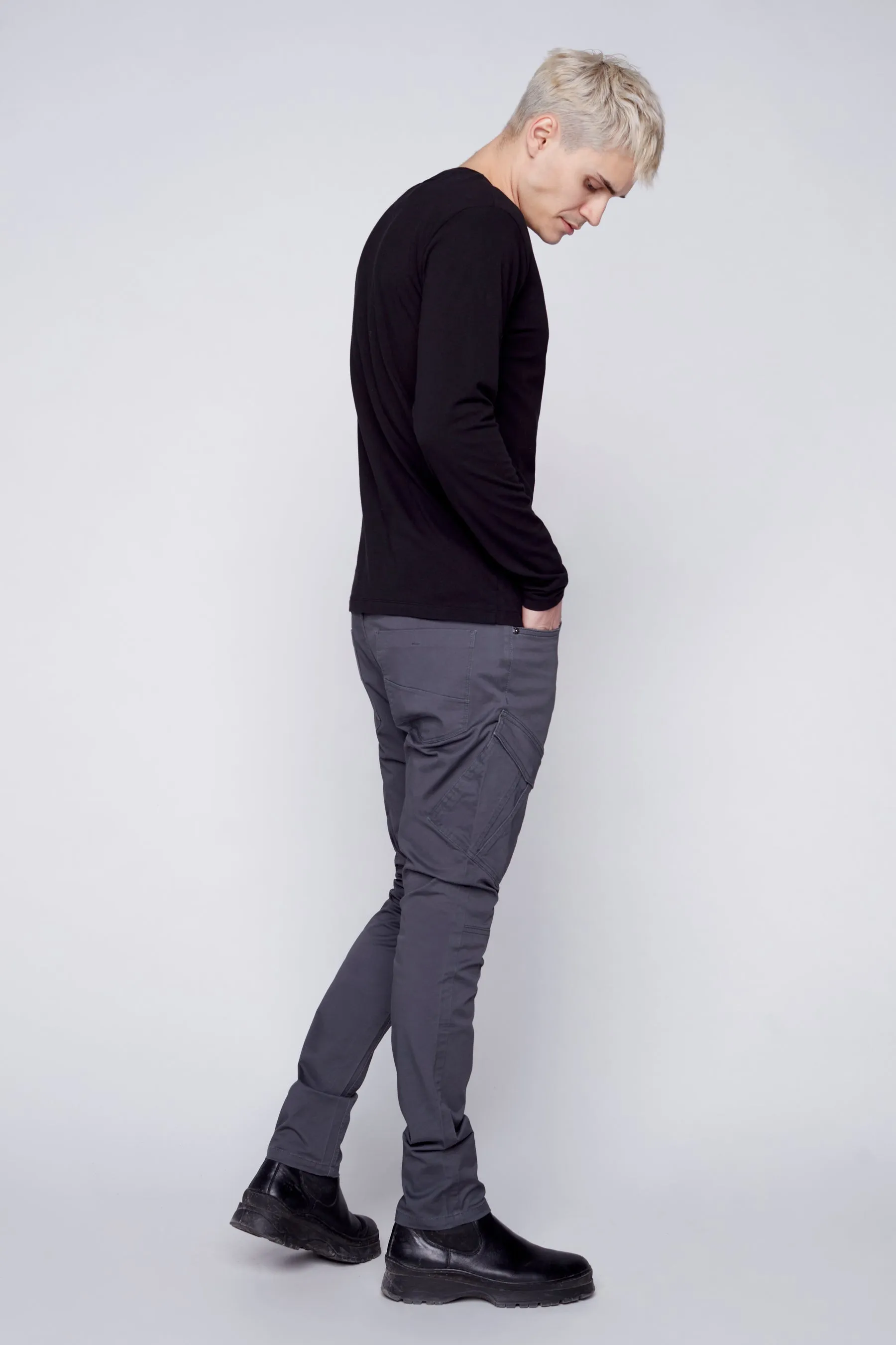 Deluxe 5 Pocket Slim Fit Pants - DARK GREY