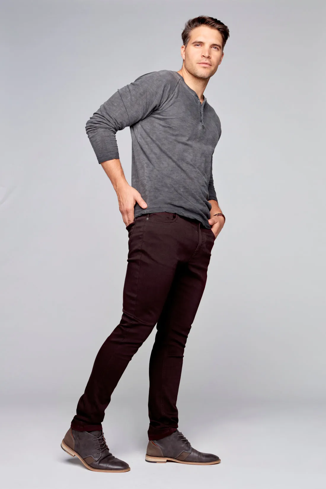 Deluxe 5 Pocket Slim Fit Pants - Wine