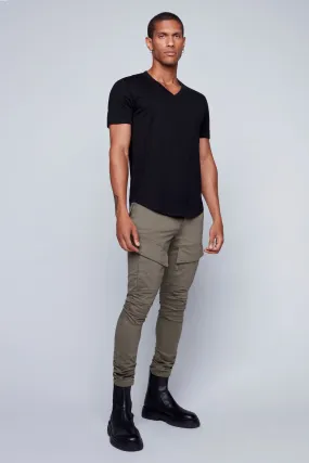 DELUXE Straight Fit Cargo Jeans - OLIVE