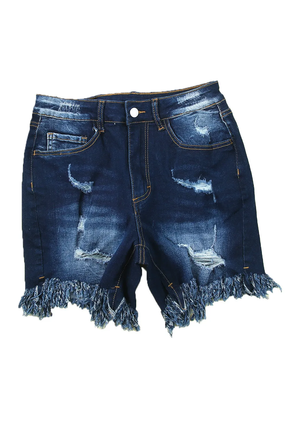 Denim Shorts for Women High Waist Distressed Frayed Casual Jeans Shorts