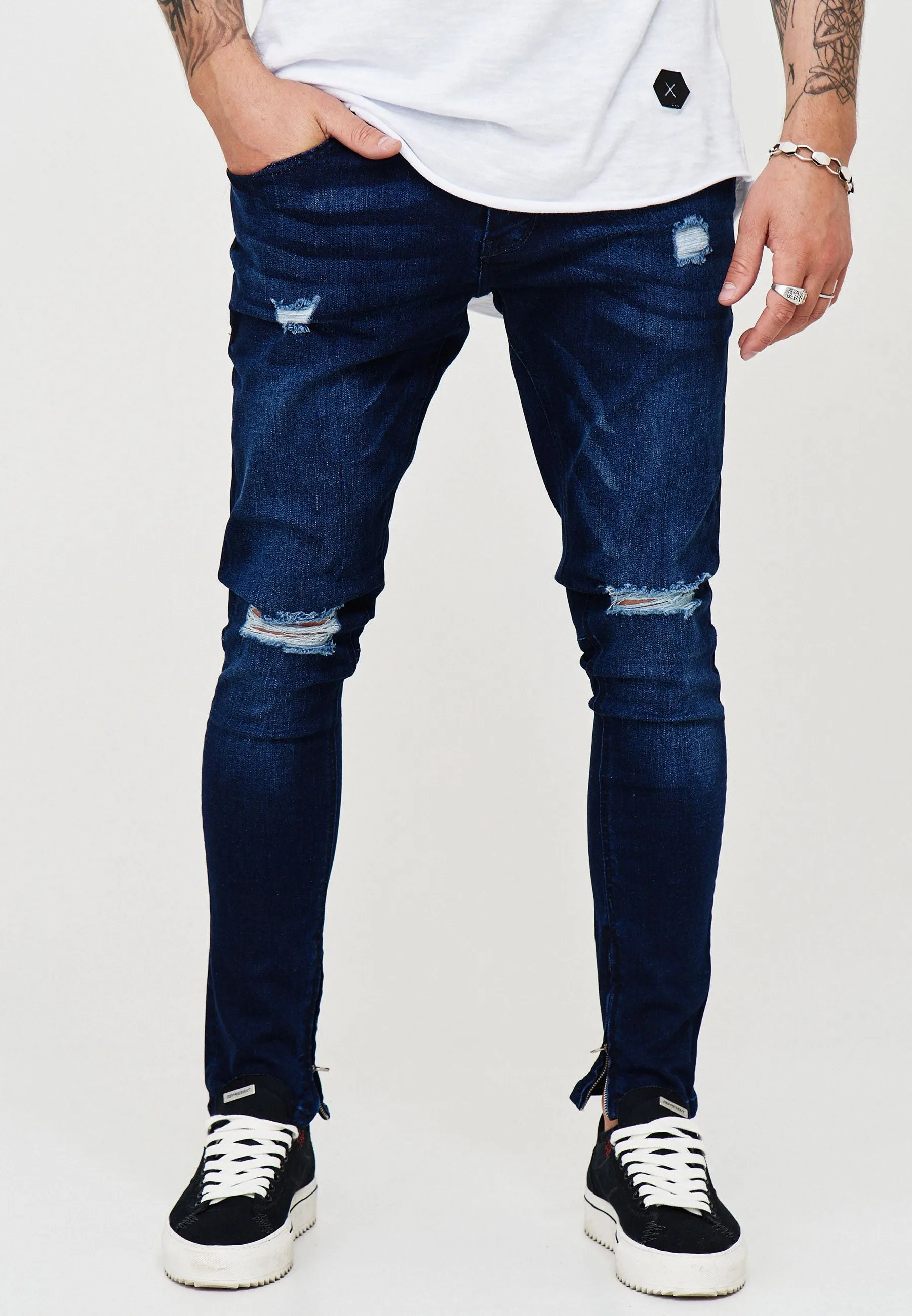 Destroyed Jeans Dunkelblau 3299