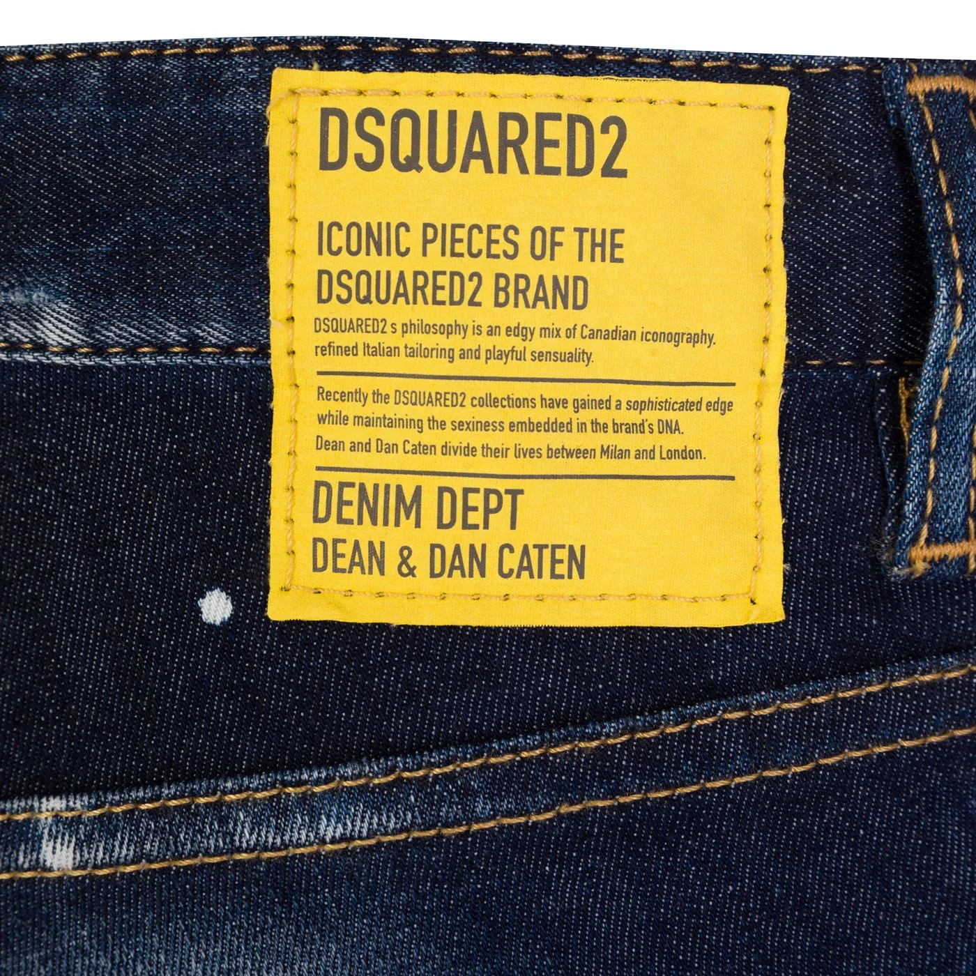 DSQUARED2 'Cool Guy' White Paint Splatter Slim Fit Jeans Blue