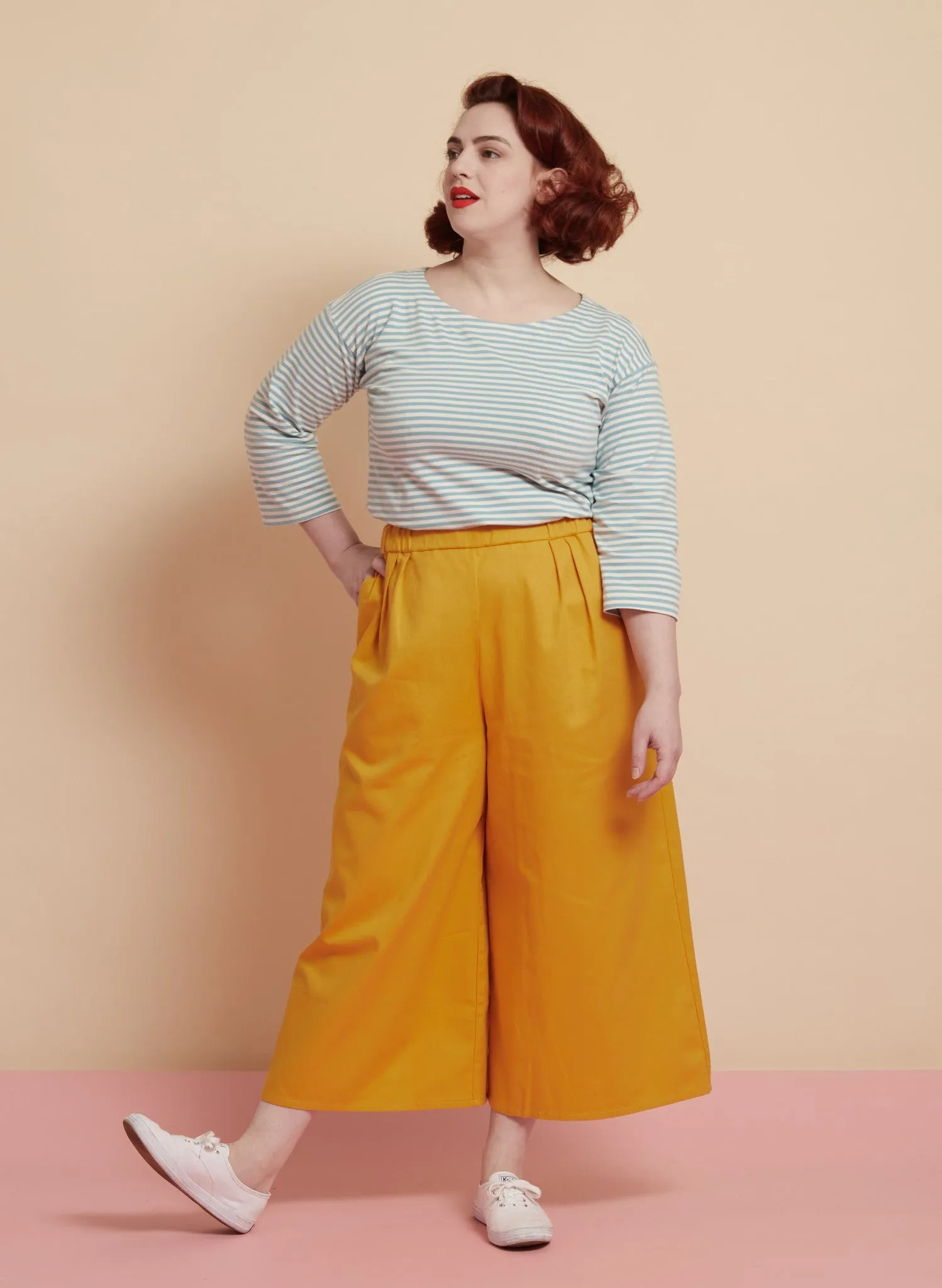 Edith - Yellow Cotton Hemp Trousers