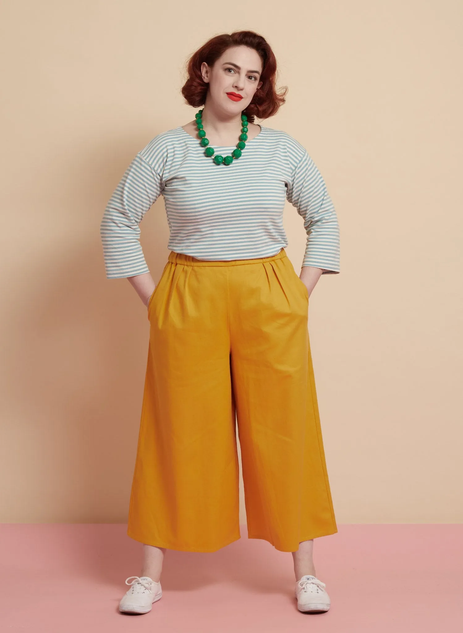 Edith - Yellow Cotton Hemp Trousers