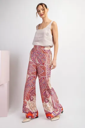 ee:some Paisley Tangerine Straight Leg Pants