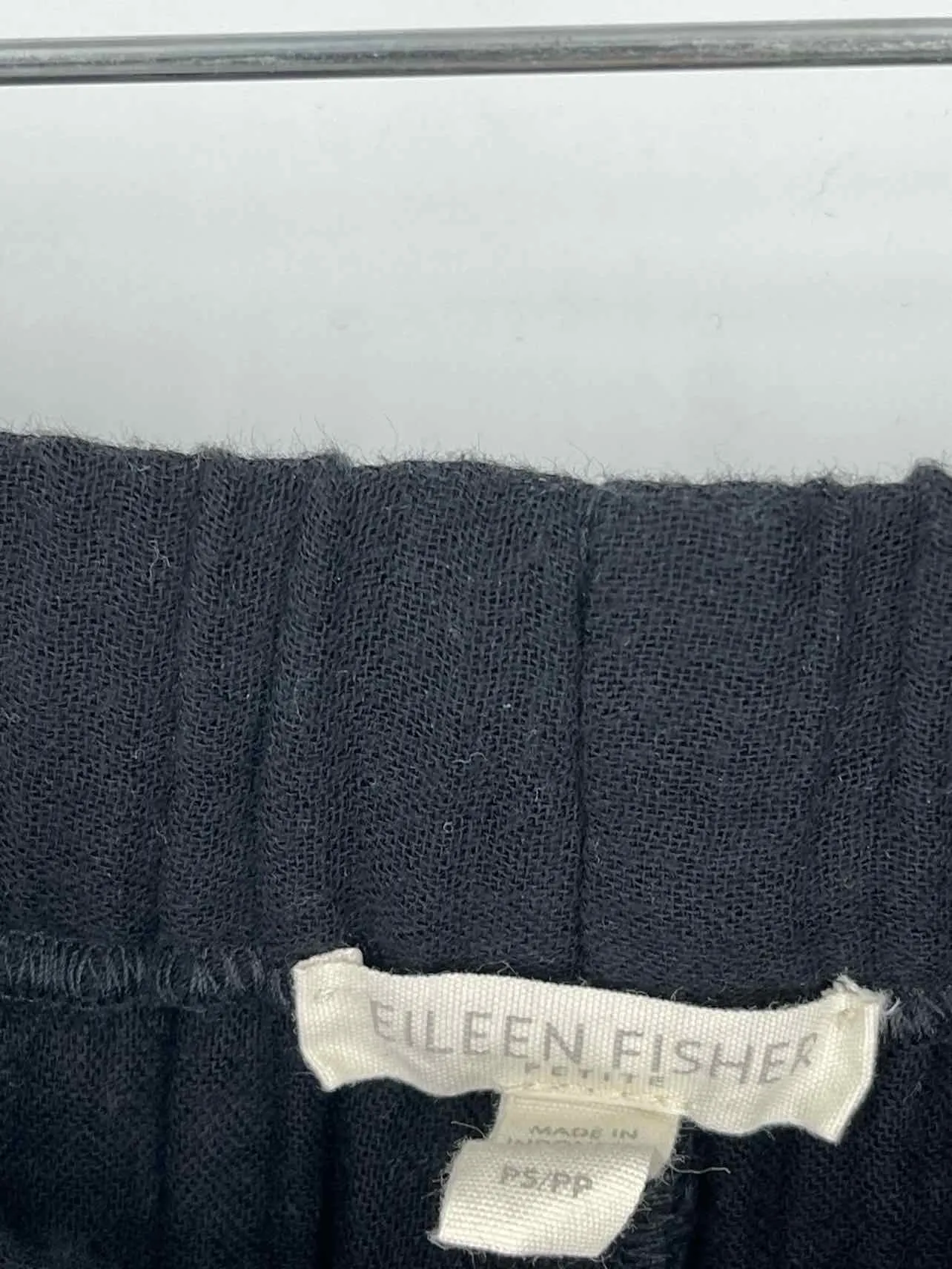 Eileen Fisher Size S Pet Black Frayed Gauze Pants Pants