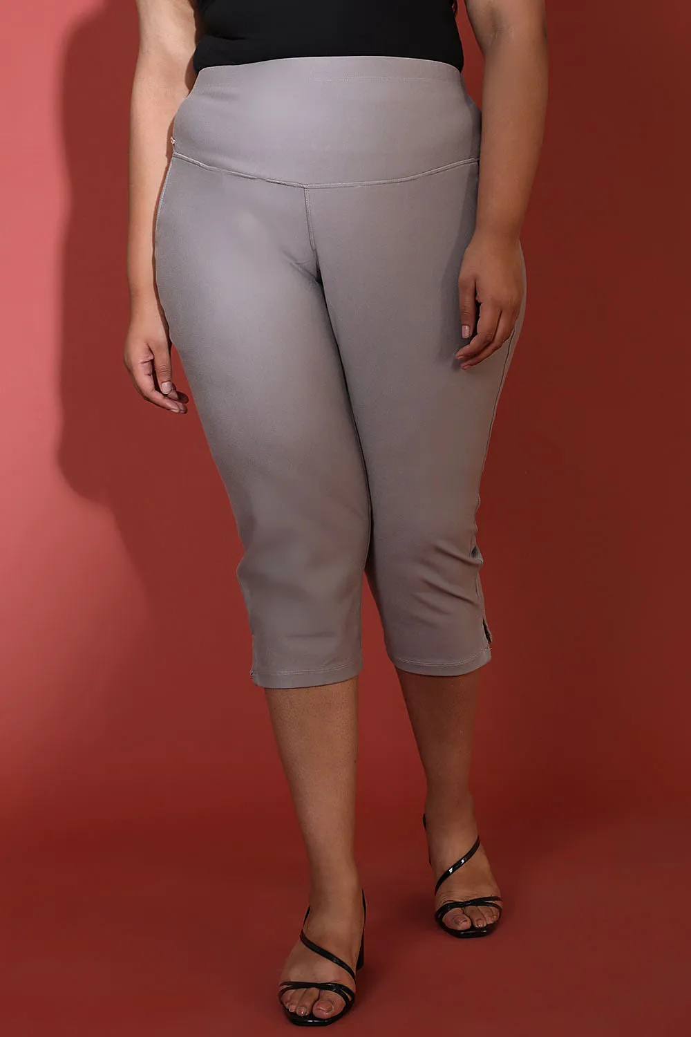 English Grey New Fit Tummy Tucker Crop Pants