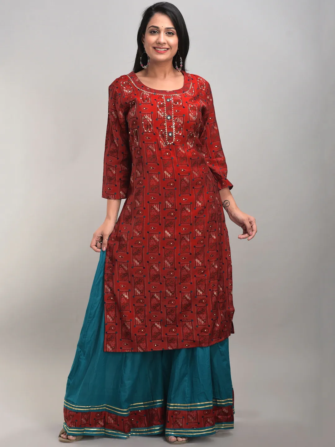 Ethnic Printed Kurta Palazzo