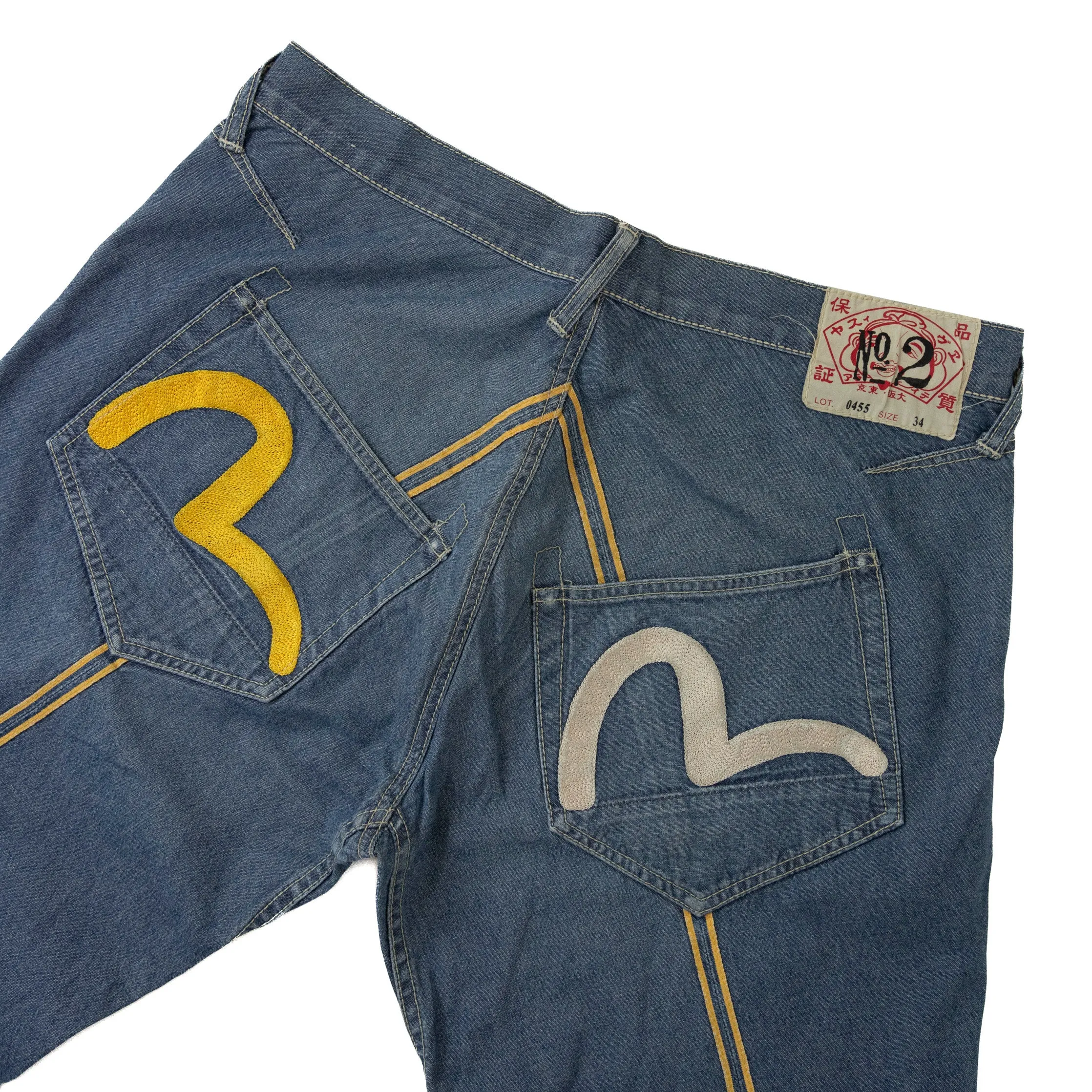 Evisu Stripe Detail Embroidered Denim Jeans