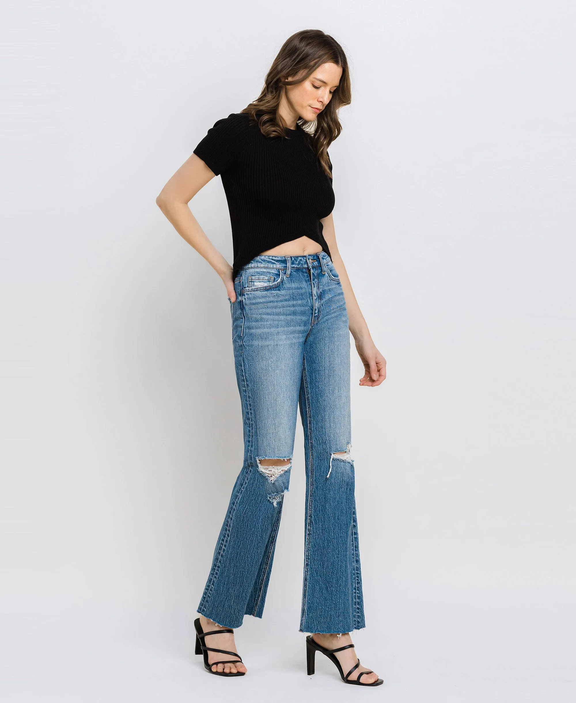 Exuberantly - High Rise Wide Leg Jeans