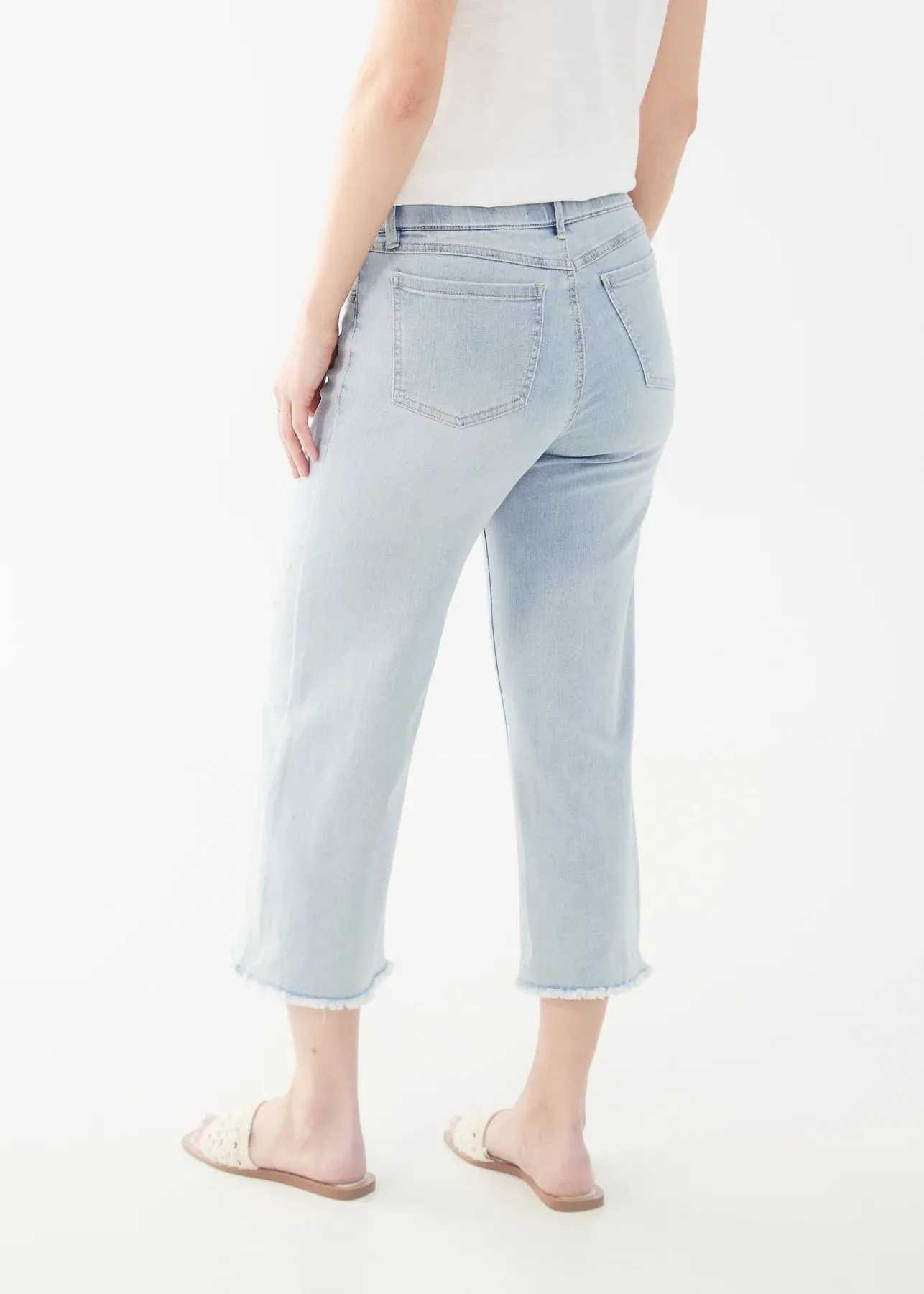 FDJ Pull-On Wide Crop Pants | Sky Blue