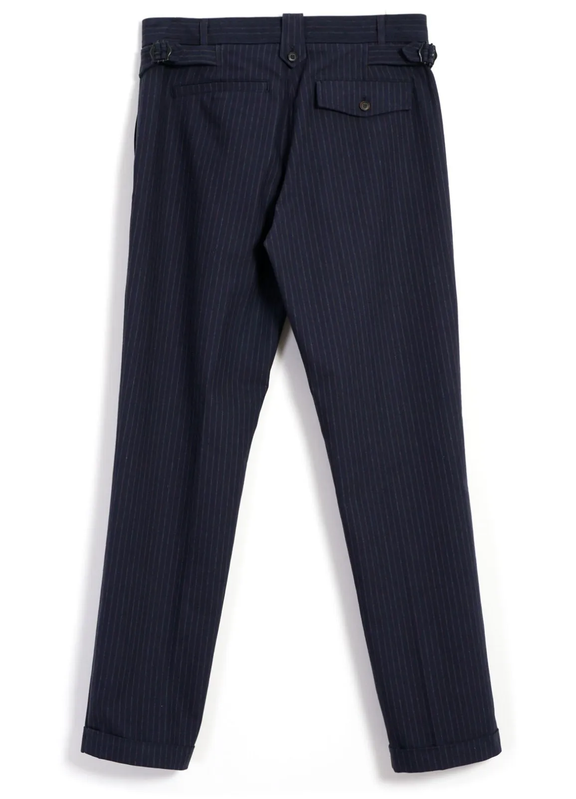 FINN | Side Buckle Regular Trousers | Blue Pin