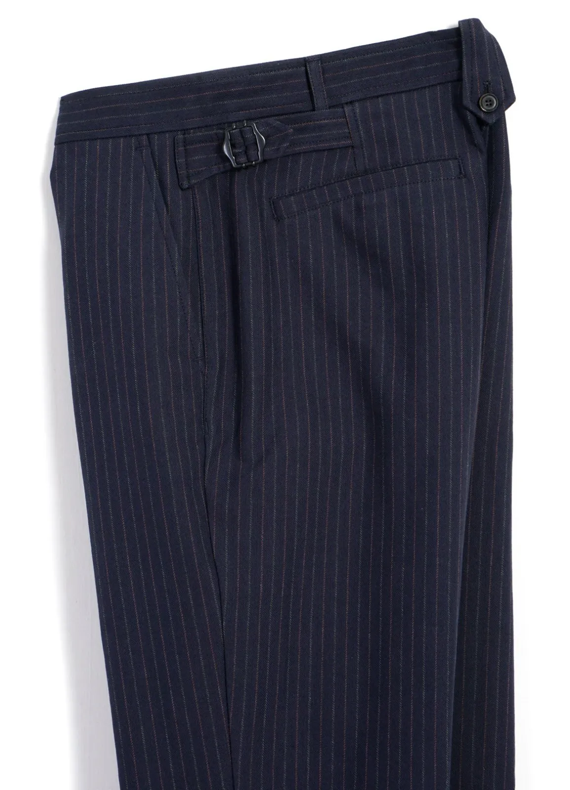 FINN | Side Buckle Regular Trousers | Blue Pin