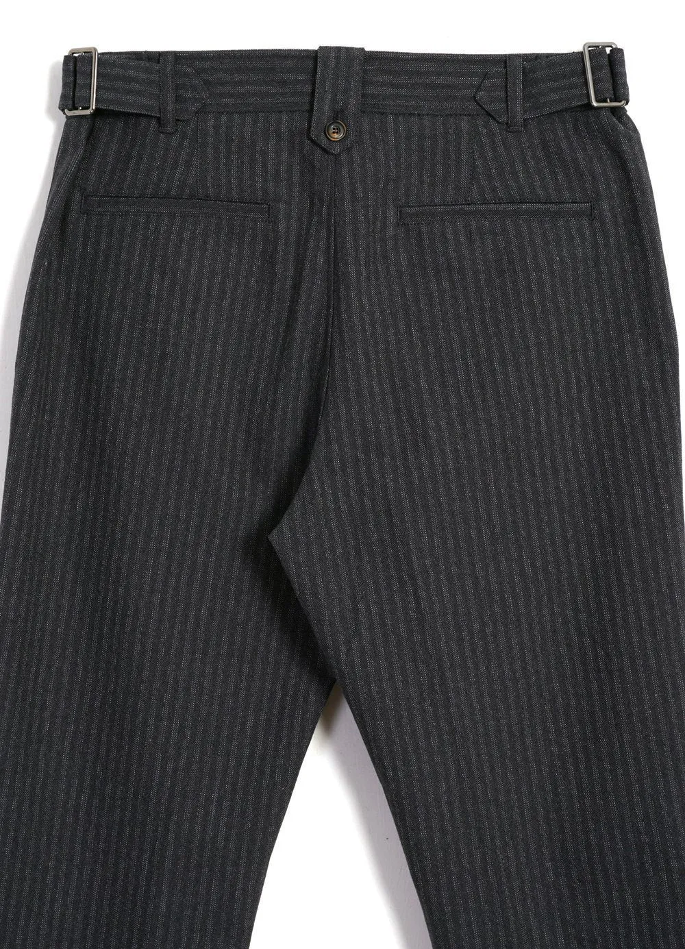 FINN | Side Buckle Regular Trousers | Grey Pin