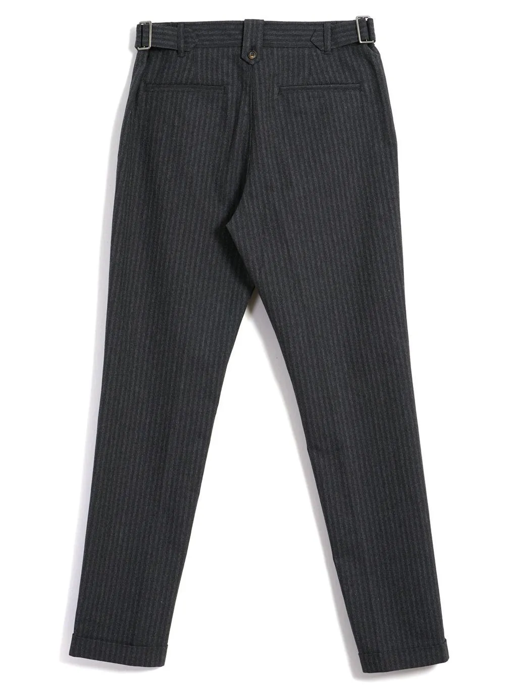 FINN | Side Buckle Regular Trousers | Grey Pin