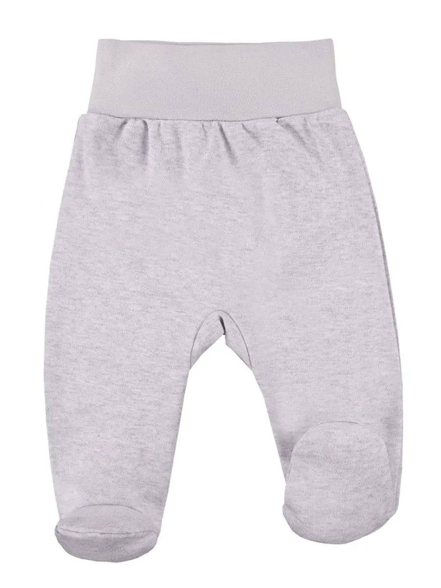 Footed Trousers, Grey With Zebra Face On Rear