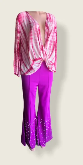 Fuchsia Fun Top & Flare Pants