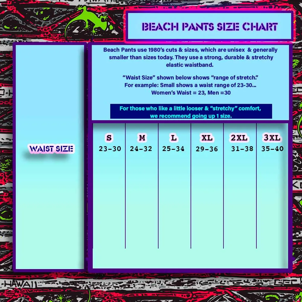 Gecko's 1990s Color Block Beach Pants