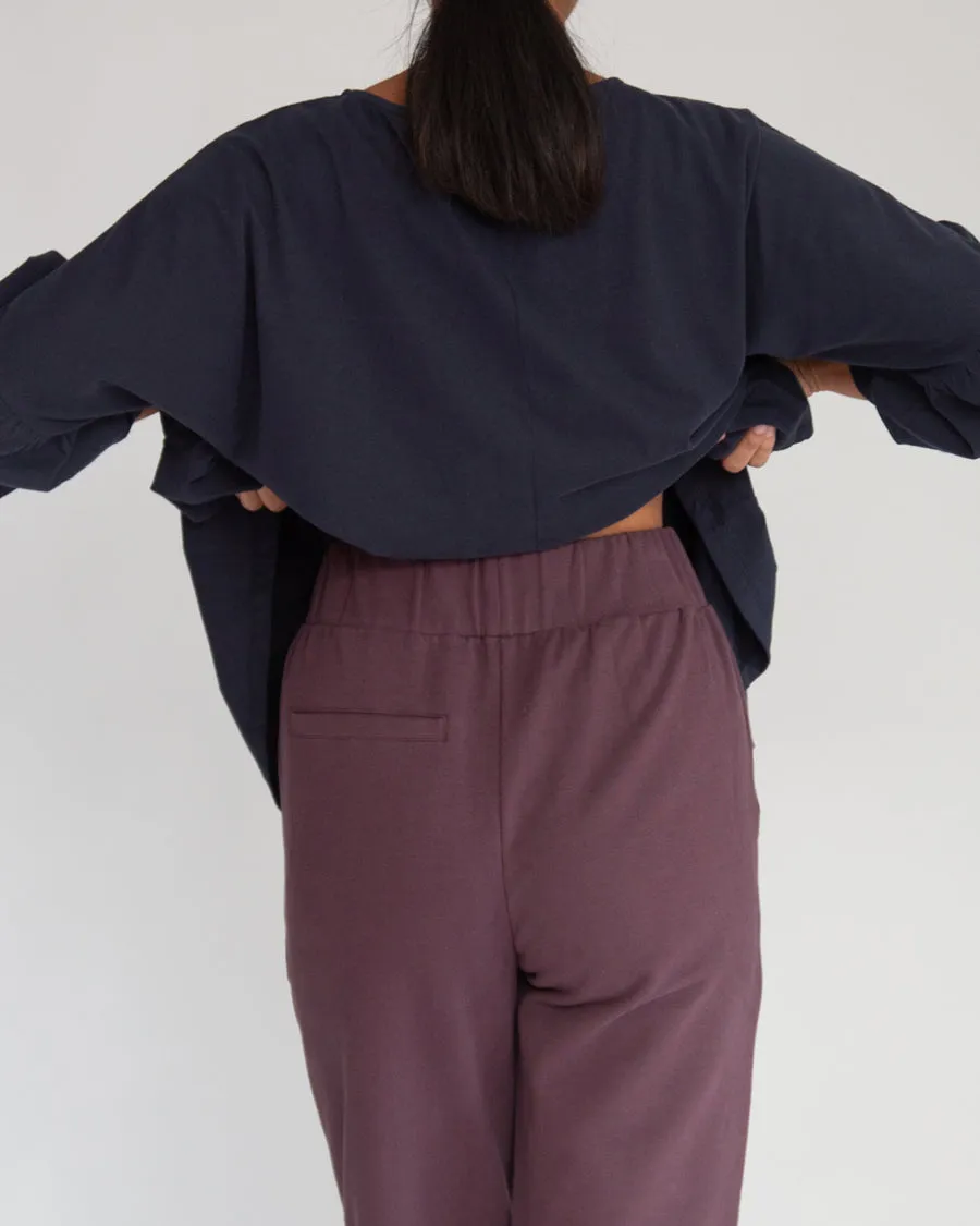 George Organic Cotton Trousers In Plum