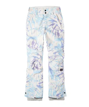 Girl's Star Printed Snow Pants - Pink Tie Dye