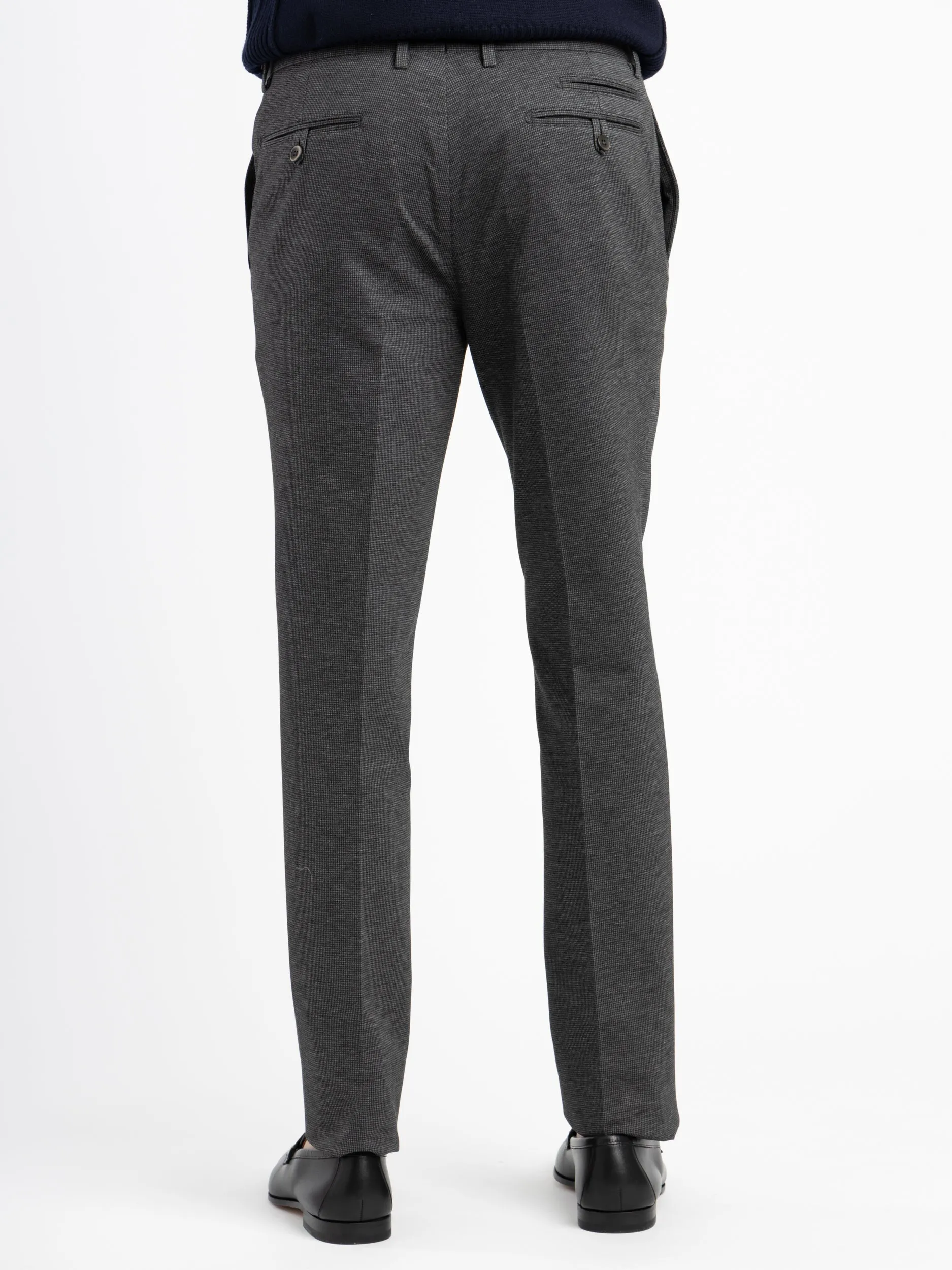 Grey Print Straight Leg Trousers