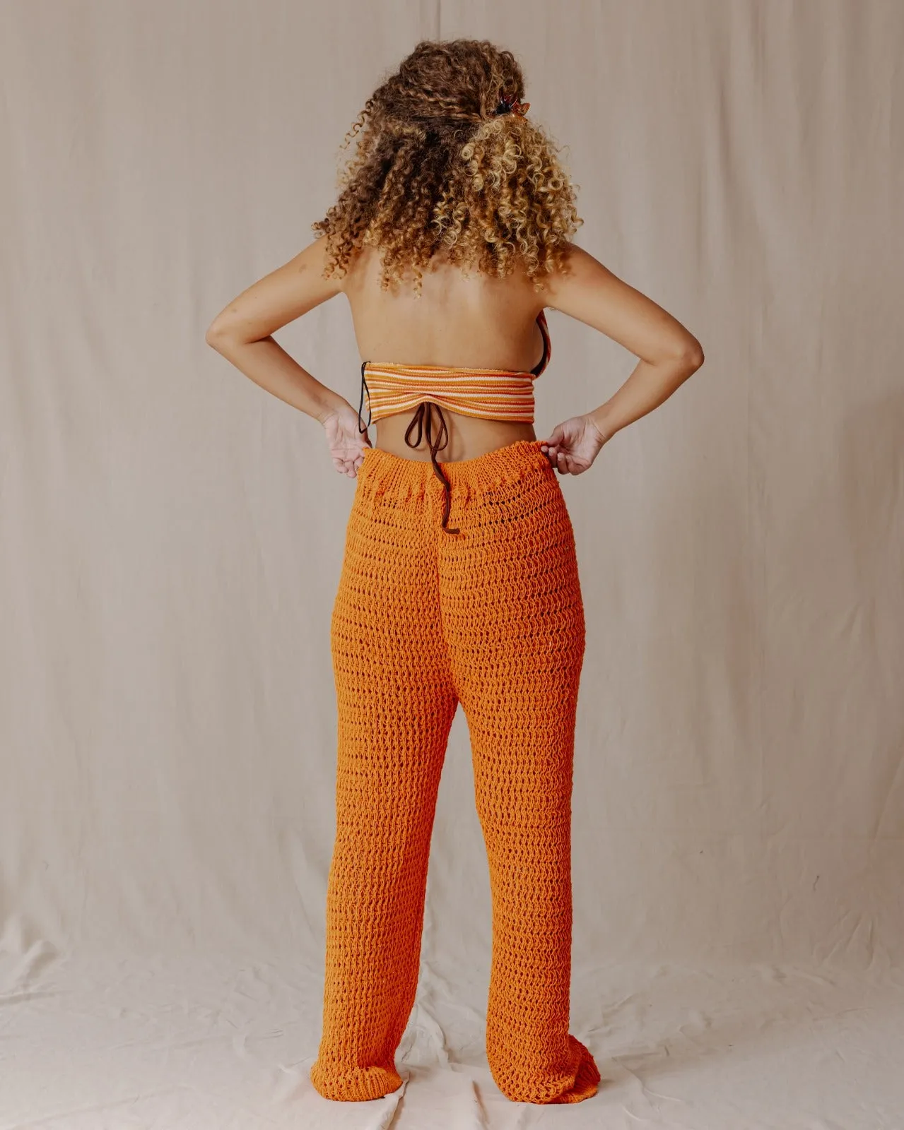 Handmade Crochet Pants Orange