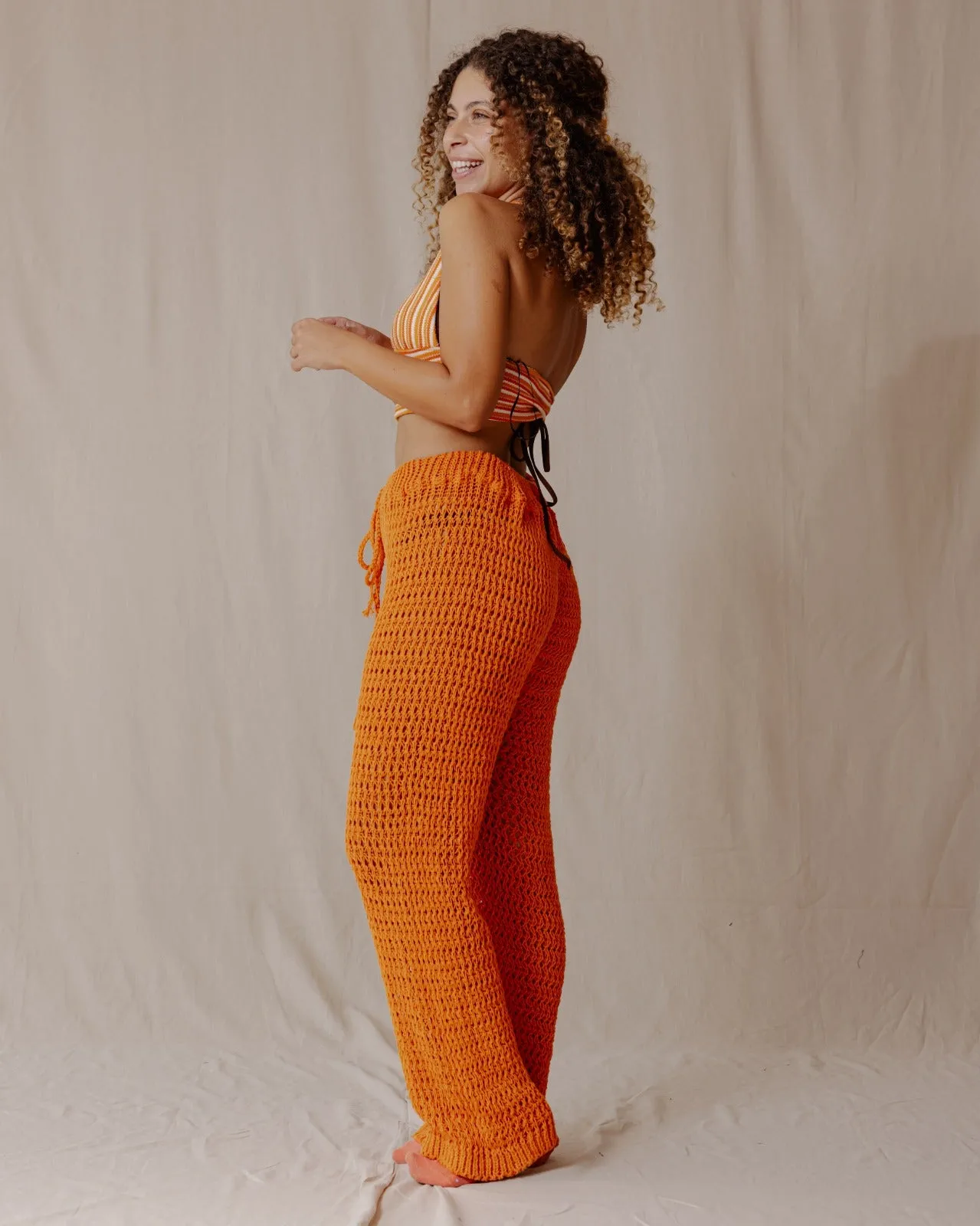 Handmade Crochet Pants Orange