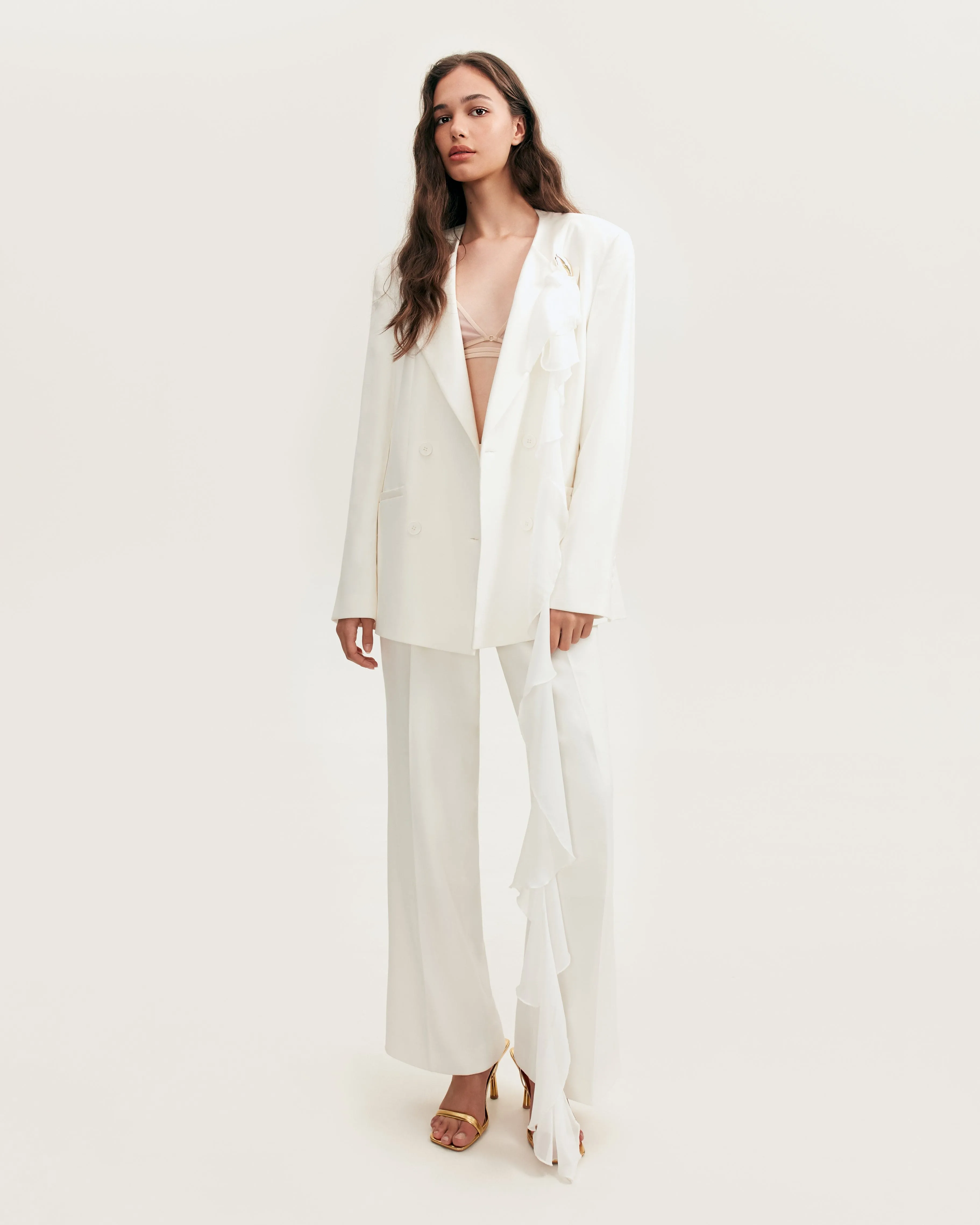 High-rise white suit pants, Xo Xo