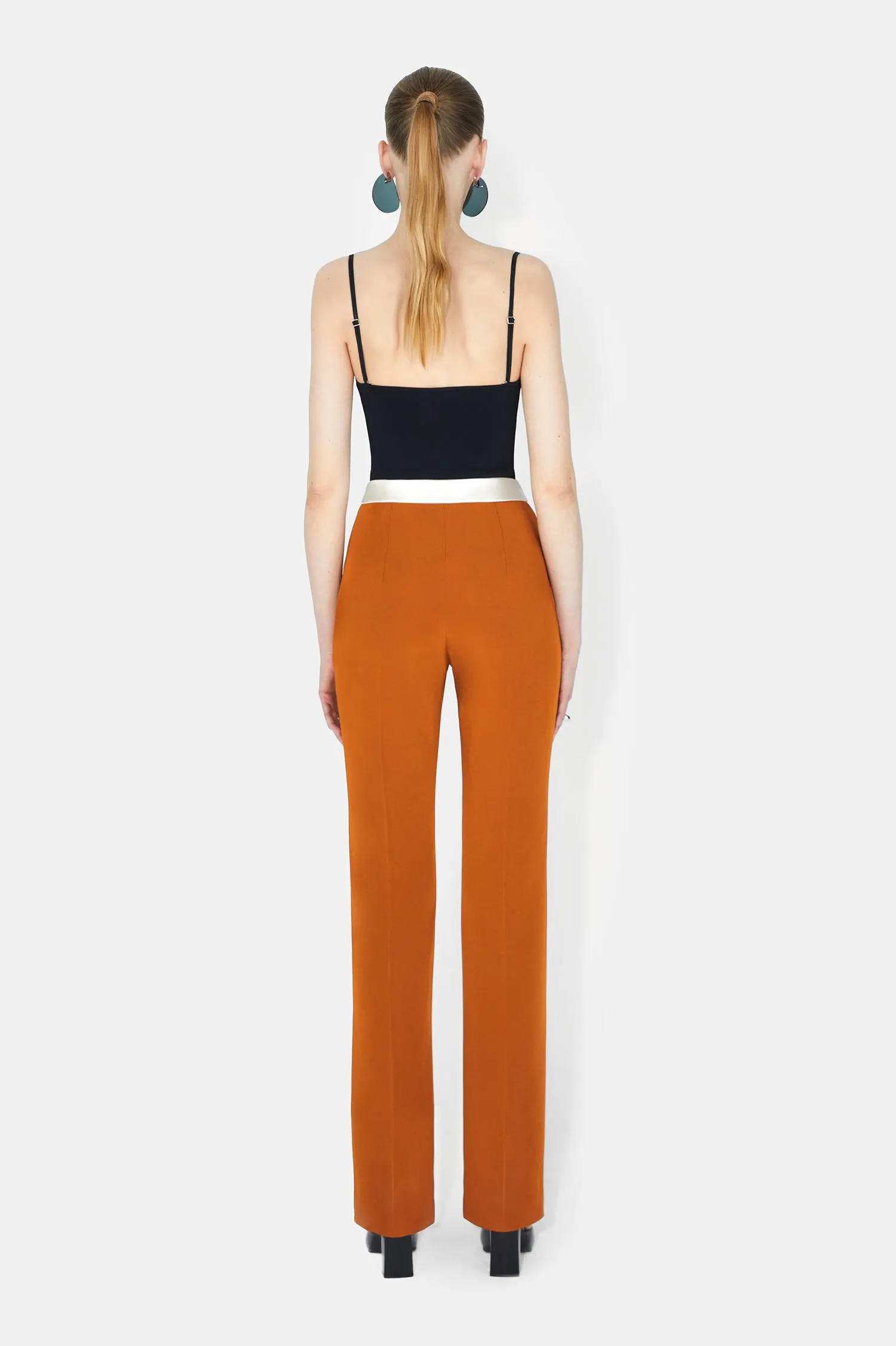 High Waisted Suit Trousers - Brandy & Ivory