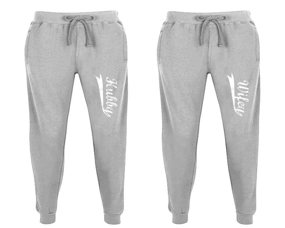 Hubby Wifey Couple Matching Jogger Pants,  Couple Designed Sweatpants