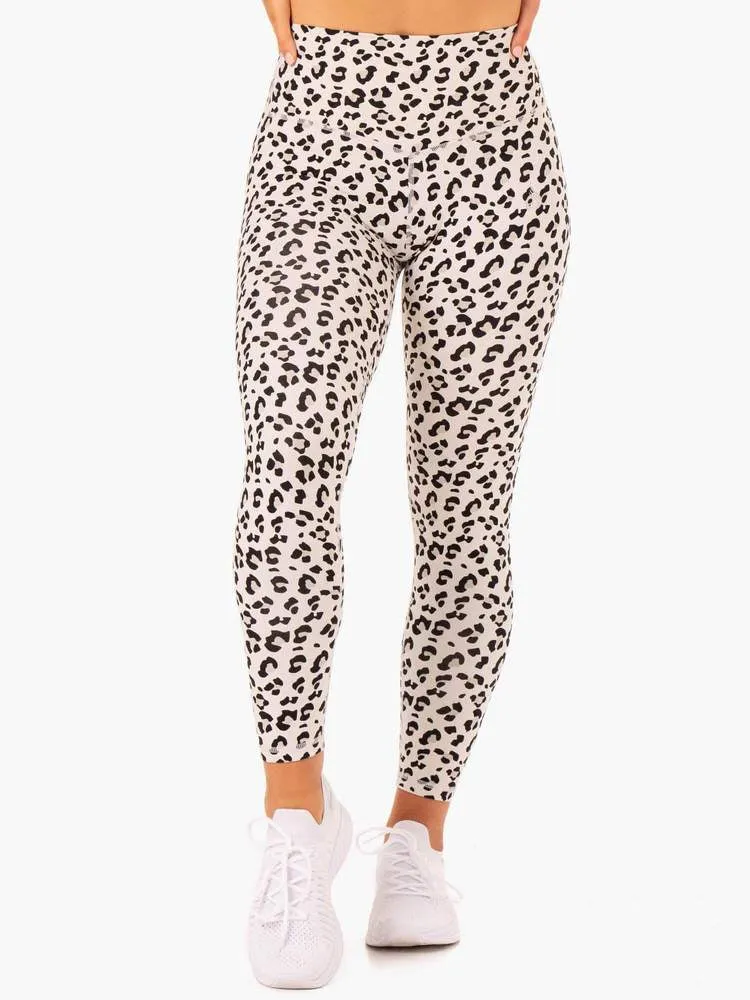 HYBRID FULL LENGTH LEGGINGS IVORY LEOPARD