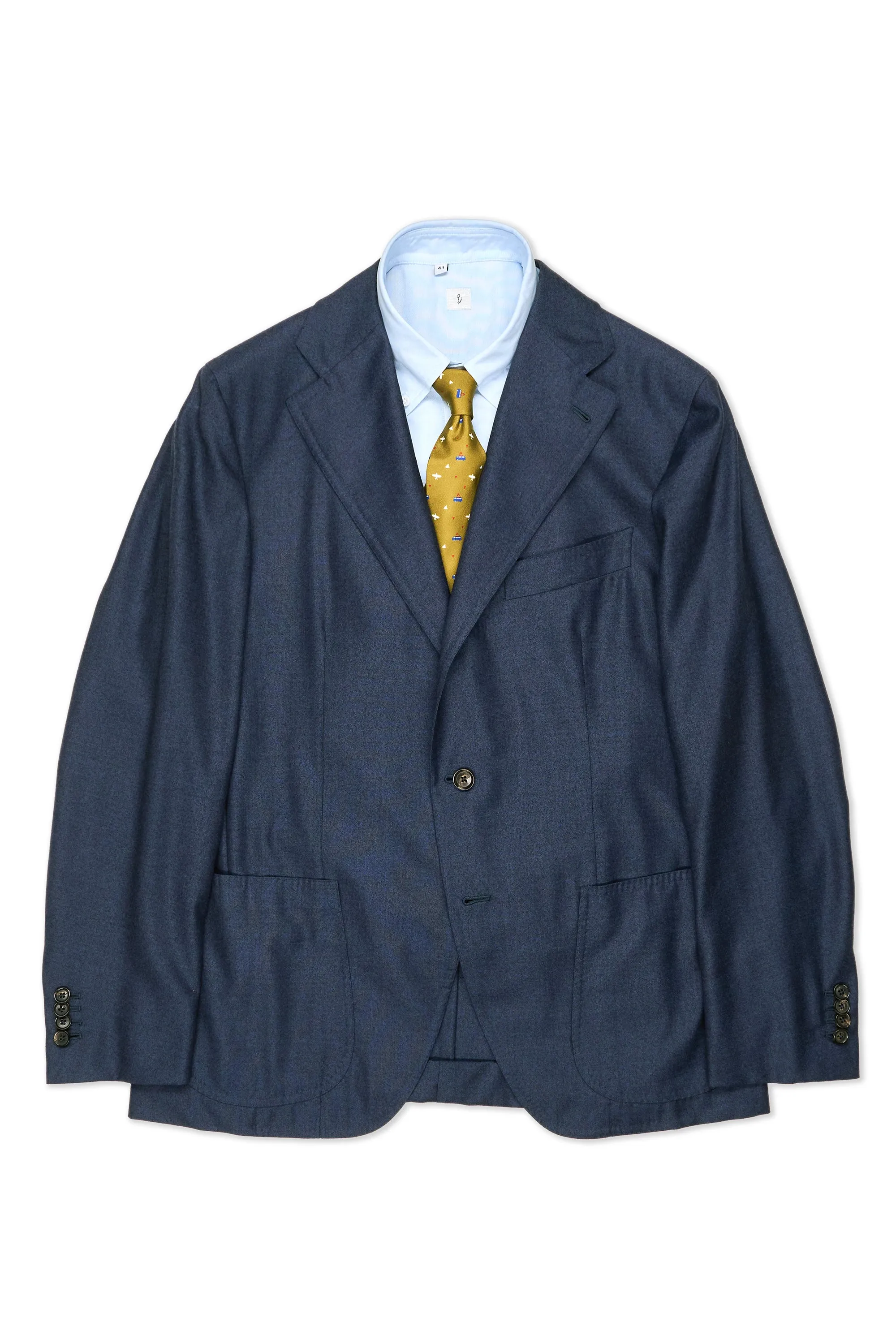 Isaia Navy Wool Silk Sport Coat