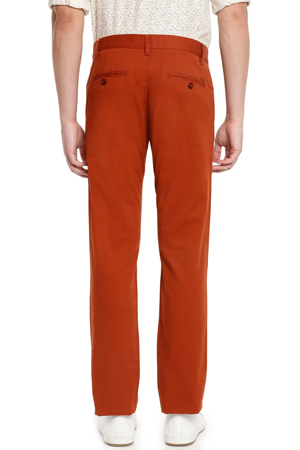 JDC Men Rust Orange Solid Trouser