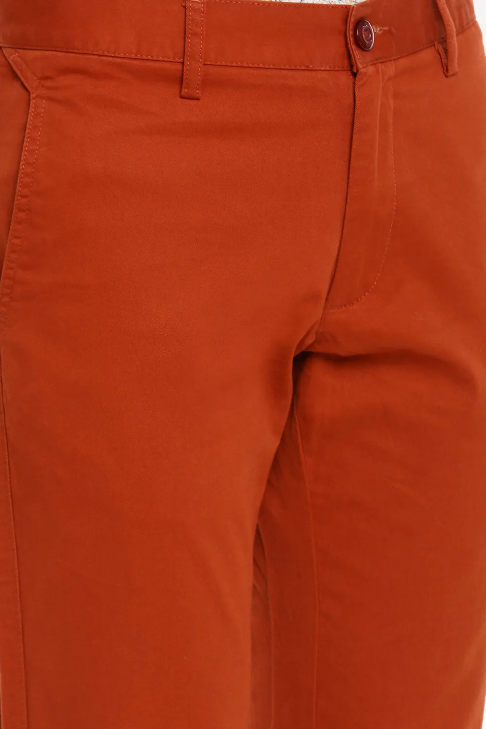 JDC Men Rust Orange Solid Trouser