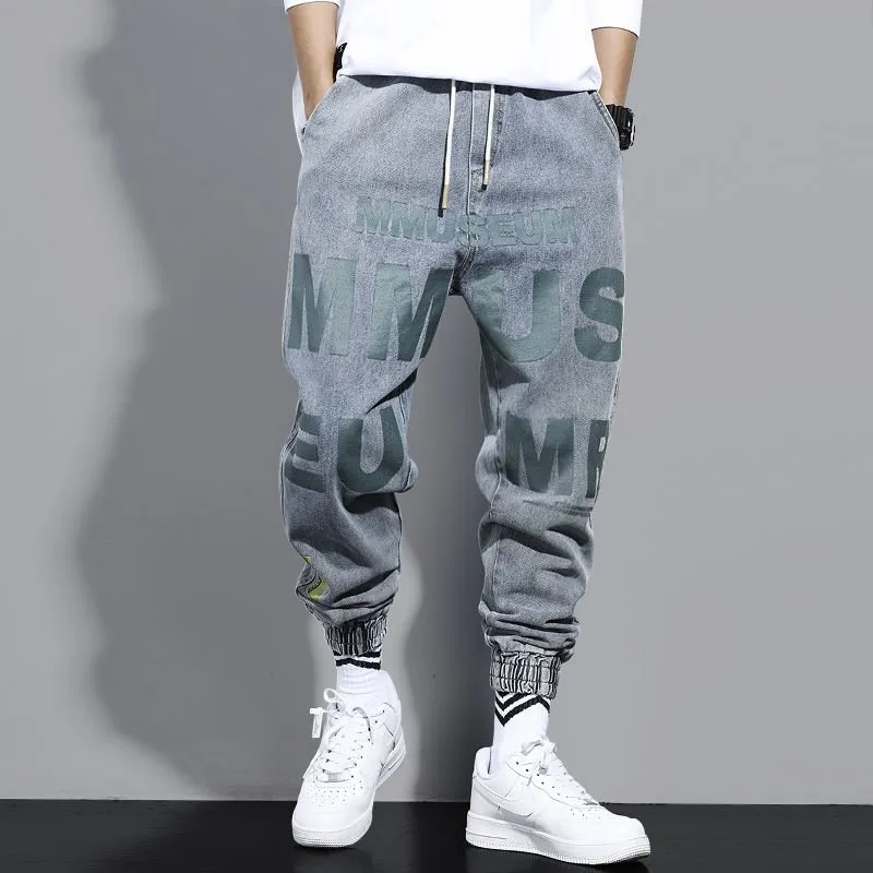 Jeans Men's Loose Stylish Motorcycle Style Korean Harlan All-match Harajuku Style Ins Beam Feet Casual Pants men jeans