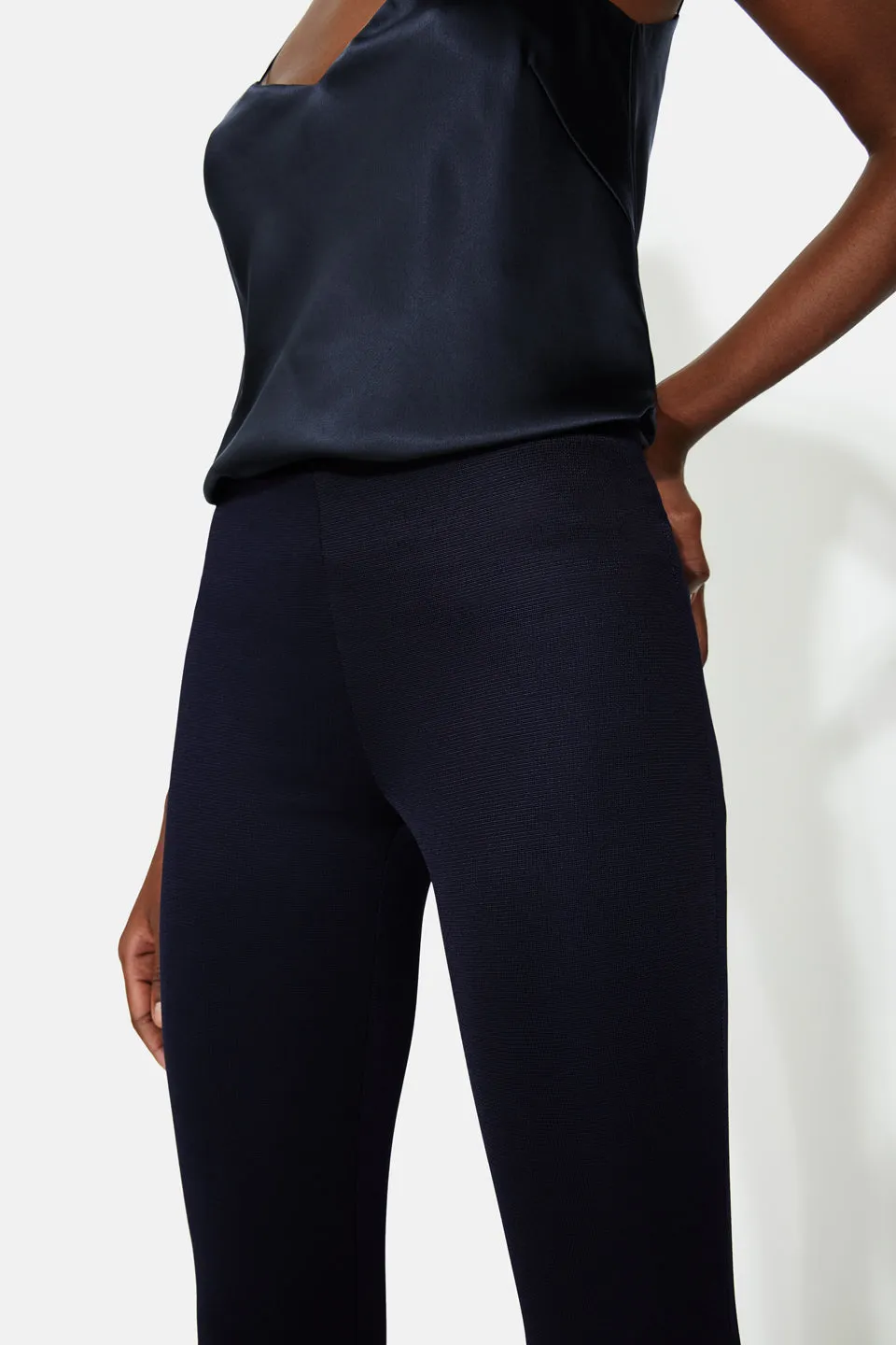 Jersey Flared Trousers - Midnight